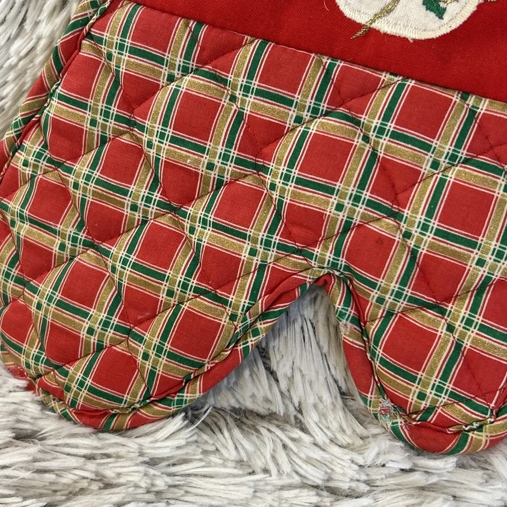 Vintage Christmas Goose Oven Mitt Holly Berries Red Green‎ Holiday Kitchen